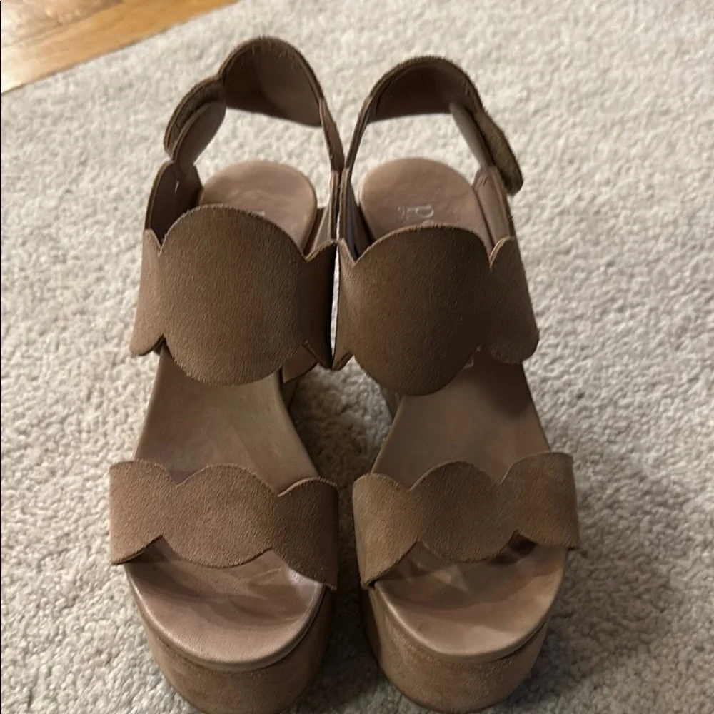 Pedro Garcia tan suede Platform Sandals - Picture 2 of 5